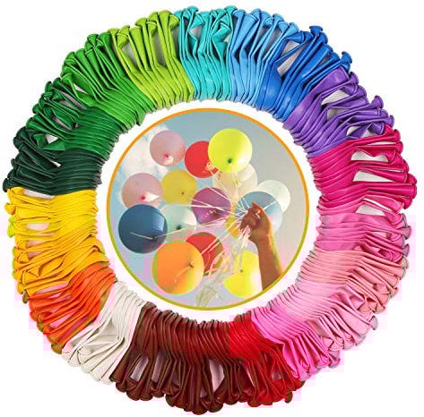 Luftballons Bunt, Luftballons 200 Stück in 20 Farben Latex Ballons, Luftballons Geburtstag, Helium Balloons, 100% Naturlatex, Luftballons für Faschingsdeko, Geburtstagsdeko, Hochzeit Deko