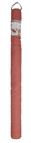 COGEX - Zugluftstopper, Bodenkissen für Tür – isolierender Zugluftstopper – Durchmesser: 6,5 cm – Länge: 80 cm – Außenmaterial: 100% Polyester – Farbe: Terrakotta – mit Klettverschluss &