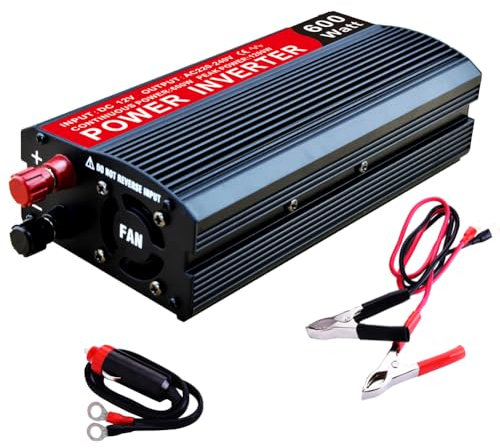 SolaMr 600W Wechselrichter DC 12V zu AC 220V/240V Hochfrequenz-Konverter mit USB-Ladeanschlüssen für Fahrzeugmontierte Systeme und kleine Feldstromversorgung - 600W