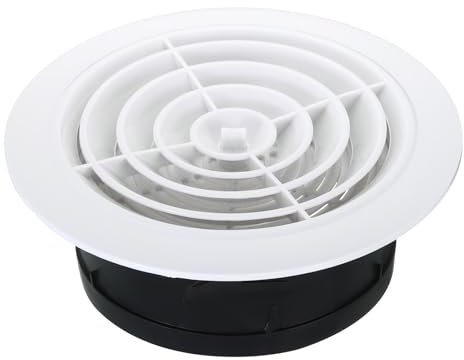 PATIKIL 8 Inch Round Air Vent, Adjustable Ceiling Diffuser Grill Cover ABS Louver Soffit Vent with Screen for Bathroom Kitchen Living Room, Rotate Type