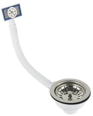 Liquida SW4CH Chrome Kitchen Sink Basket Strainer Waste with Overflow