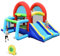 LIFEZEAL Castillo Hinchable, casa Inflable 8 en 1 para niños con tobogán Doble, Zona de trampolín, portería de fútbol, Parque Grande Multifuncional para Deporte Infantil (con soplador)