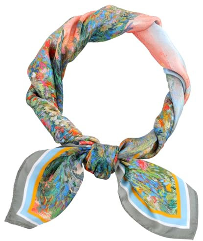 SPFASZEIV Foulard Carré en Soie de Mûrier 100% Naturel pour Femme 68 x 68cm Foulard Léger
