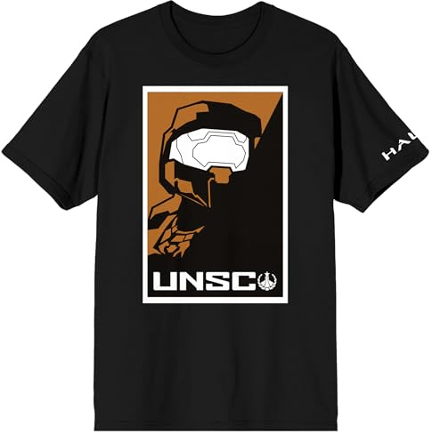 Halo Infinite UNSC Soldier Poster Art Rundhals Kurzarm Herren T-Shirt Schwarz