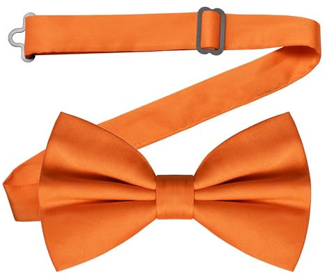 MAIANY Fliege Herren Schwarz/Rot: Vorgebundene Fliege Mit Einstellbarem Band, Elegante Anzug Schleife Für Hochzeit, Abschlussball, Karneval & Frühlingsfest (orange)