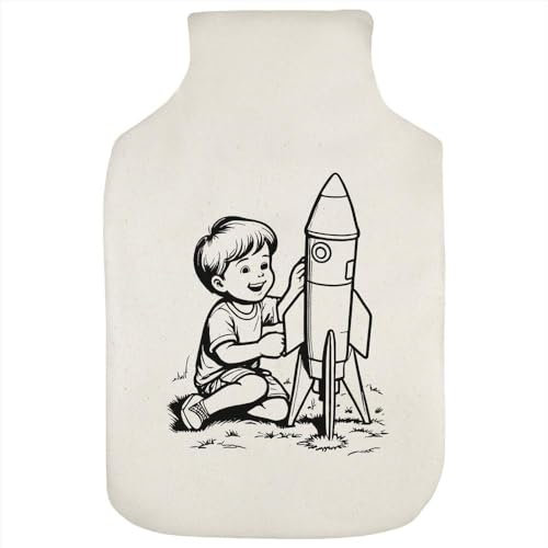 'Boy Playing with Model Rocket' Hot Water Bottle Cover (HW00033449)