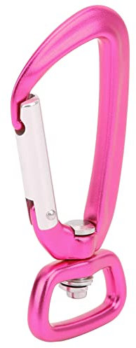 Nimomo Rotating Square Bottom Hook Rotating Snap Hook, Rotatable Aluminum Alloy Square Bottom D Ring Hook for Linking Dog Leash and Outdoor Kite, Rose Red