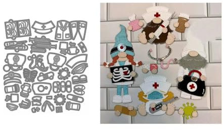 Arzt Gnom Stanzschablonen Medizinische Weihnachten Zwerge Stanzen für DIY ScrapBooking Album Dekorative Papier Handwerk und Karten Herstellung