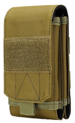 Tactical Molle Phone Pouch,Waterproof Molle Phone Bag Built-in Double Pockets for Tactical Belts Backpacks Chest Mounts Phone