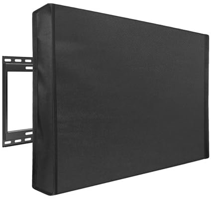 Funda protectora para muebles de jardín Cubierta de TV para exteriores, cubierta impermeable a prueba de polvo, conjunto de cubierta, funda de televisión negra Oxford, TV de 22 a 70 pulgadas(46-48in