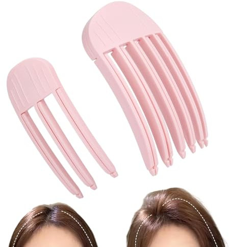 Set di 2 ferri arricciacapelli rosa, morbido pettine, clip di attacco, pettine per acconciatura, clip soffice, ferro arricciacapelli unisex, ferro arricciacapelli per attaccatura dei capelli. (rosa)