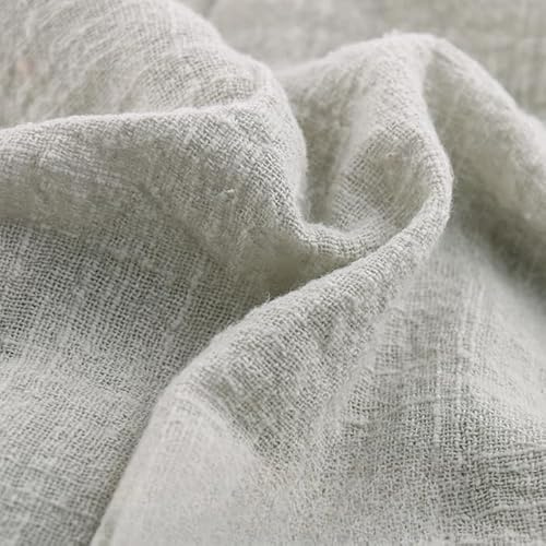 YKAFADE 300cm * 135cm Stoff aus Baumwolle und Leinen, Musselin Baumwollstoff Dekostoff Leinenstoff Meterware Nähstoff für DIY Basteln Tischdecken, Kissen Vorhänge Kleidungsdekoration -Beige Grau