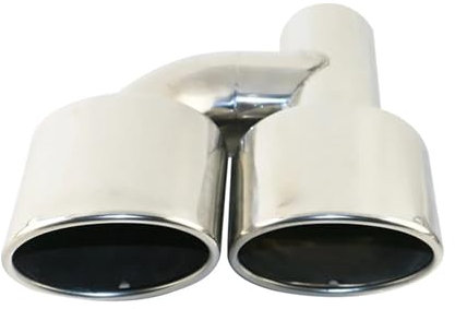 Auspuffblende Für AG W204 W211 C-Klasse C63 1 Stück Edelstahl H-Typ-Auspuffrohr Oval 2,5 Zoll Doppel-Auspuffschalldämpferspitze Auspuffendrohr(EJ30213b-L-AG)