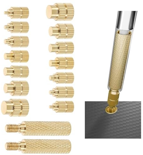 Soldering Iron Tips,16 PCS Heat-Set Insert Tips for 3D Printer Threaded Inserts M2-M8 Brass Soldering Iron Tips Kit Plastic Welding Tool Compatible with Soldering Irons Lötspitzen