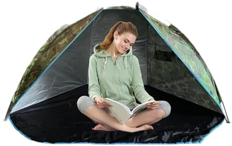 Strandzelt, wasserdichtes Strandzelt mit Nägeln, 220 x 120 x 120 cm, Angelunterstand mit Tragetasche, Sonnenschutz für Rucksackreisen, Reisen, Camping, Outdoor, Garten, Festival, Picknick, Wandern