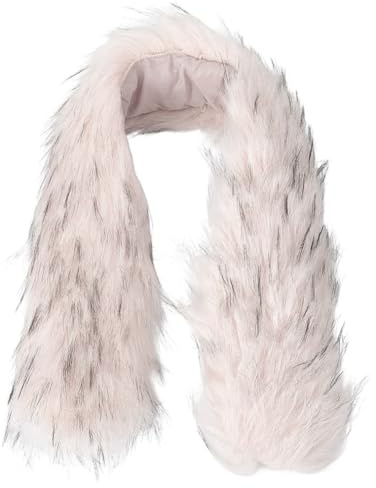 GORGECRAFT Sciarpa con Collo In Pelliccia Sintetica Da 81 * 12cm Cappuccio Staccabile In Pelliccia Sintetica Ricambio per Cappuccio Rosa Scaldacollo Scialle Ciniglia Artificiale Cappotto Invernale