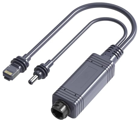 Hiraith 100W Gigabit PoE Splitter DC37-52V, 100m Long Distance Ethernet Power Over Adapter for IP Cameras/VoIP/WiFi AP - Isolation Design & Cat5e+ Compatibility