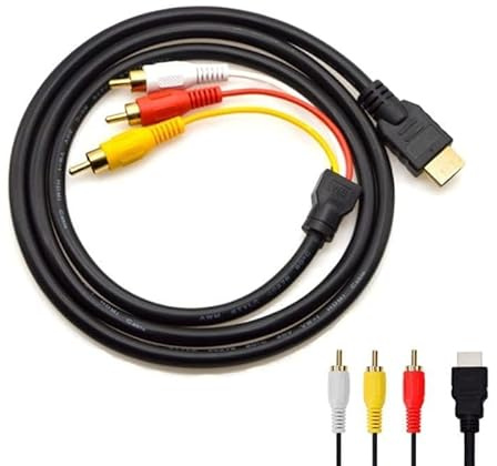 DUOBAGMA Cable HDMI a RCA, 1,5 m HDMI macho a 3RCA euroconector AV macho M/M, cable adaptador para TV, HDTV, DVD