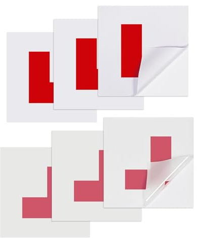 Brilovent L Plates for Learner Drivers, 6-Pack Set with -3 Outside Self Adhesive L Plates Sticker + 3 Electrostatic L-Plates for Inside Car Window, Red