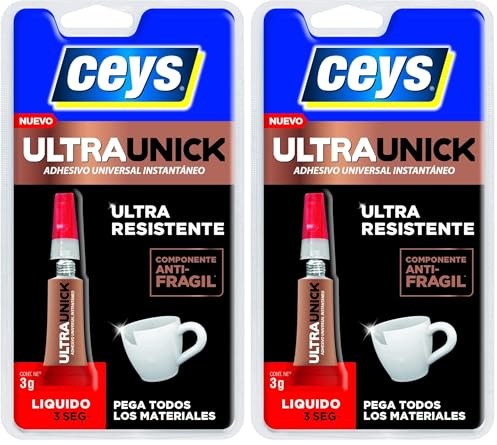 Ceys - Ultraunick - Adhesivo universal instantáneo - Poder Inmediato - 3 G (Paquete de 2)