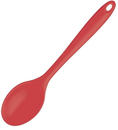 Vogue Silicone Cooking Spoon Red 27cm - Heat and Stain Resistant, Dishwasher Safe GL350