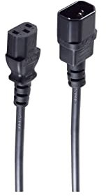 Shiverpeaks BS60009-1.0 Basic-S Kaltgeräte Verlängerungskabel, 1m schwarz