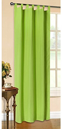 Gardinenbox Tenda Opaca, Tinta Unita, con Passanti, Realizzata in Raso e Microfibra, cod. prod. 20400, Verde Mela, 175 x 140 cm