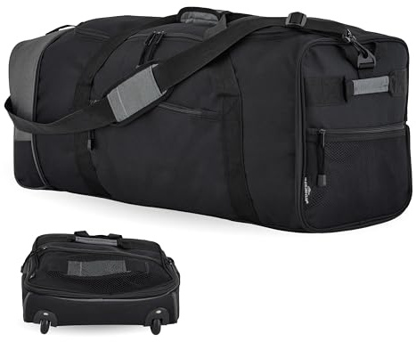 Travelers Club 32 Expandable Rolling Travel Duffel Bag, Black