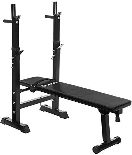 TecTake Panca per Sollevamento Pesi con Porta bilanciere inclinabile
