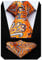 HISDERN Herren Krawatte Blumen Paisley Krawatte & Einstecktuch Set Orange Weip