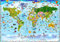 decomonkey Fototapete Kinderzimmer Weltkarte 250x175 cm XL Design Tapete Fototapeten Vlies Tapeten Vliestapete Wandtapete moderne Wand Schlafzimmer Wohnzimmer Kinder Tiere