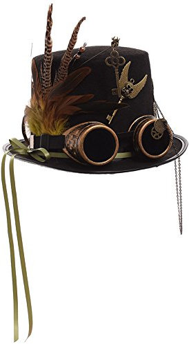 GRACEART Unisex Steampunk Hut Steampunk Zylinder Hut für Männer oder Frauen (DE/NL/SE/PL, Alphanumerisch, L, Style-14)
