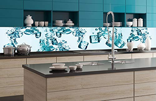 Dimex Küchenrückwand Folie selbstklebend EISWÜRFEL | Klebefolie - Dekofolie - Spritzschutz für Küche | Premium QUALITÄT - Made in EU | 350 x 60 cm