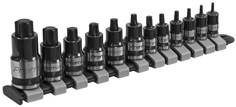 Sealey AK6228B 12pc 1/4, 3/8 & 1/2Sq Drive Stubby TRX-Star* Socket Bit Set