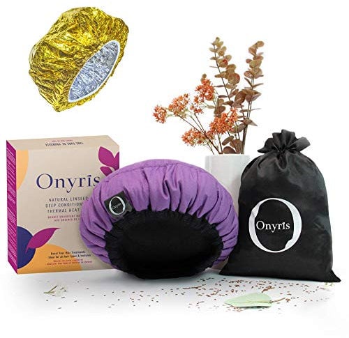 Hair Cap for Deep Conditioning 100% Natural Flaxseed, Heat Cap for Deep Conditioning for Curly Hair, Microwavable Deep Conditioning Cap for Hair Repair, Hair Cap Ideal Hot Head Deep Conditioning Cap