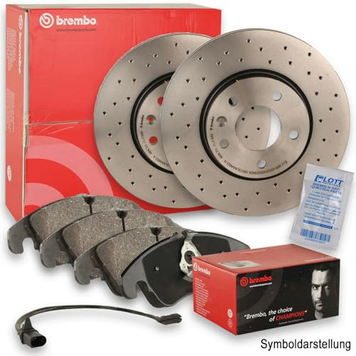 BREMBO XTRA LINE Sport Bremsscheiben Ø325mm gelocht + BREMBO Bremsbeläge Bremsbelagsatz + Warnkontakt vorne Vorderachse