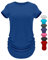 GO HEAVY Damen Multifunktions Yoga Running T-Shirt Kurzärmlig Zumba Sportshirt Schnelltrocknend Blau L