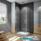 AICA 195 cm Box Doccia Angolare Doppie Porte Battenti Vetro Temperato 6 mm Anticalcare Trasparente 90x90 cm
