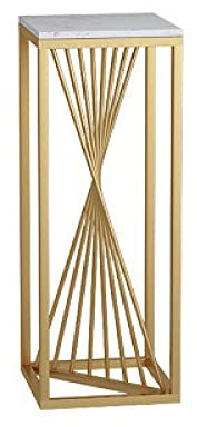 ZXCVB Blumenstand,Metall-Pflanzenständer Marmor-Aufsatz-Blumentopf-Halter Indoor-Blumen-Ausstellungsständer,übertopf Mit Gestell,für Garten Balkon Terrasse Fensterbank,White-30x30x80CM