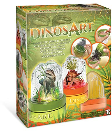 Dinos Art Kreativset Wasserkugeln mit Licht, Schneekugeln zum selber Basteln, ab 7 Jahre