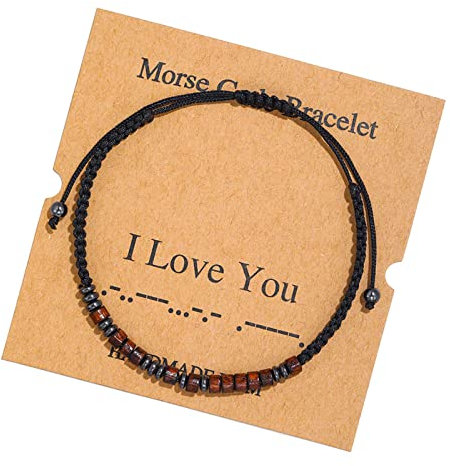 TUKNN Freundschaft Armband, Morse Code Armband - Verstellbar Schmuck Geschenk für Damen und Mädchen