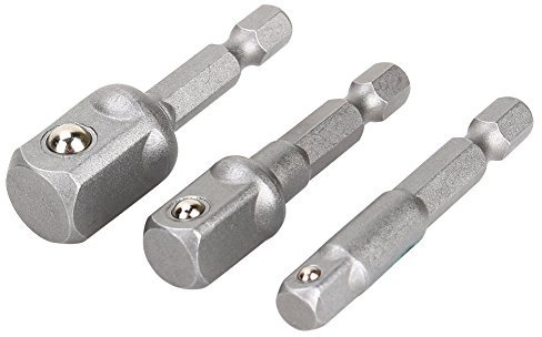 Yosoo Health Gear Juegos de Adaptadores de Dados de Taladro de 3 Uds, Juego de Dados de Mano, Dado de Vástago de Transmisión Hexagonal a Dado de Destornillador de Impacto de 1/4 3/8 1/2