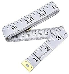 NAVZA® Dual-Sided Durable Measuring Tape for Body and Waist Measurements 150 Centimeters 60 Inches White Tailor Clothes Fabric Sewing Accessories Tape Measure Rulers (White/Black)