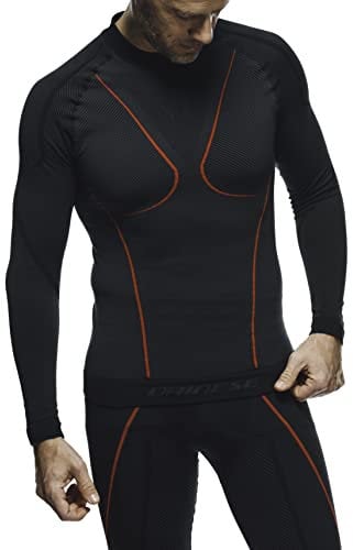 Dainese Herren Thermo LS Baselayer-Shirt, Schwarz/Rot, L