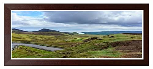Modern Picture Photo Frame Acrylic Glass Wood Poster Frame Mahogany 98cm x 33cm Wall Mounted Frames