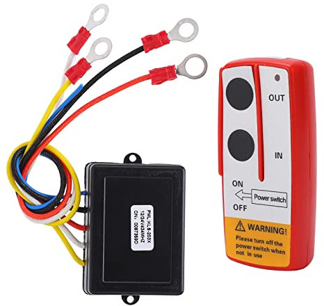 Treuil Kit de TéLéCommande sans Fil Combiné Clé Installation Facile 12V 24V Portable pour Camion Jeep ATV SUV Rouge