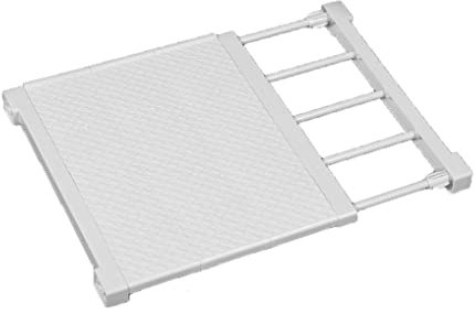 JONASHER Erweiterbare Schrankregal-Trennwände, verstellbare Schrank-Aufbewahrungsregal, Kleiderschrank-Organizer, Spannstangen-Trenner, 34 cm Breite für Schlafzimmer, Badezimmer, Weiß