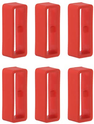 sourcing map 6 Stück Uhrenarmband Schlaufen befestigungsringe 22 mm Gummi Uhren halter Silikon für Uhrenarmband, rot