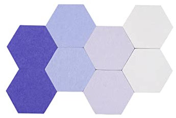 LAJAR 8 Pcs Hexagon Felt Bulletin Board Tiles, Self Adhesive Felt Pin Board Wall Tiles for Photos, Pictures, Memos (Purple)