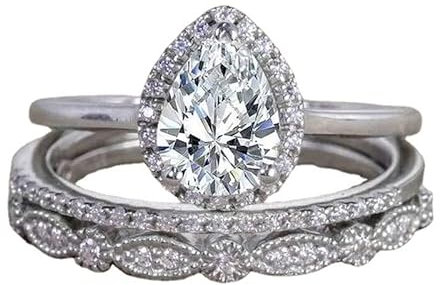 3 STÜCKE Luxus Mode Diamant Verlobung Hochzeit Hochzeit Braut Prinzessin Love Ring Größe 6-11 Nützlich und modisch